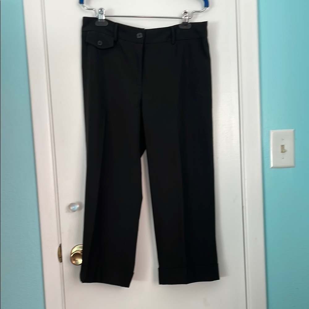 Bogari Black cropped silk-blend Trousers